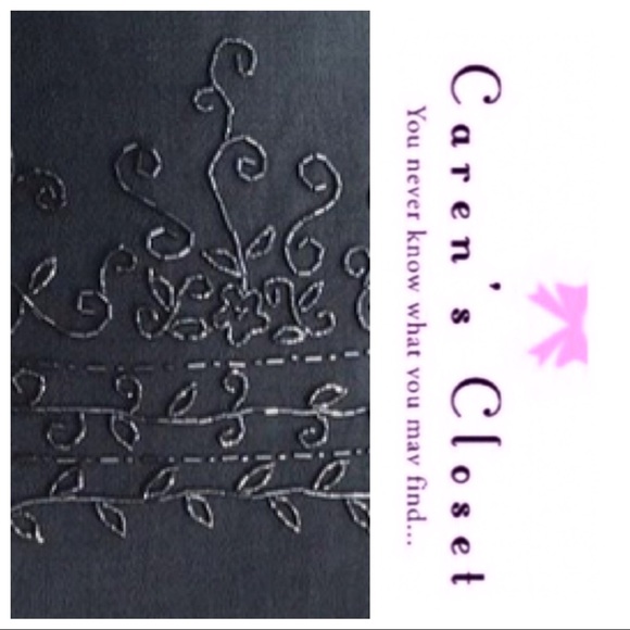 David Meister Charcoal Gray Beaded Pencil Skirt - Picture 3 of 3